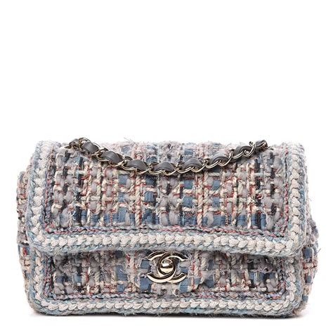 chanel mini shopping bag tweed|Chanel vintage tweed bag.